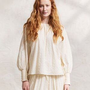 Cream Long Sleeve Blouse